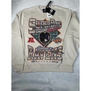 New Era Baltimore Ravens Super Bowl XXXV Champions Sweatshirt Cream Mens Large